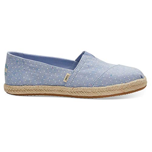 TOMS Bliss Blue Tiny Chambray Dots Women's Espadrilles 10013520 (Size: 8)