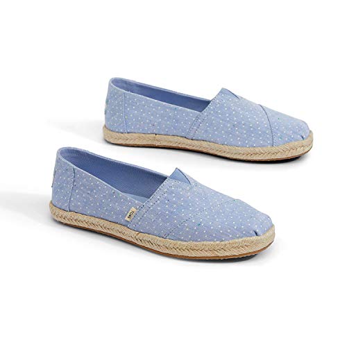 TOMS Bliss Blue Tiny Chambray Dots Women's Espadrilles 10013520 (Size: 8)
