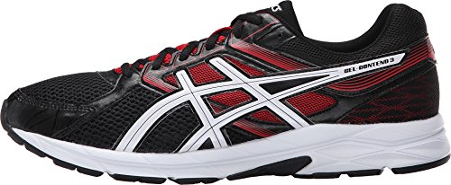ASICS Men's Gel Contend 3 Running Shoe, Onyx/Snow/Racing Red, 8 M US