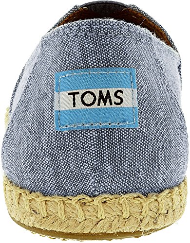 TOMS Women's Alpargata Open Toe Slub Chambray Blue Ankle-High Canvas Flat Shoe - 7M