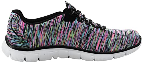 Skechers Women's Sport Empire - Rock Around Relaxed Fit Fashion Sneaker, Black/Multi, 5 B(M) US
