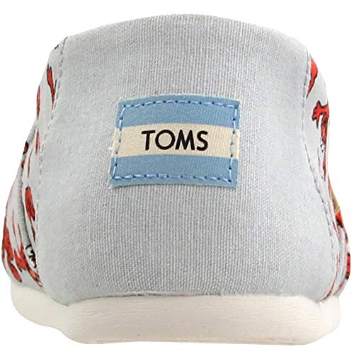 TOMS womens Alpargata loafers shoes, Lt Gry Elmo Prnt Cvs, 5.5 US