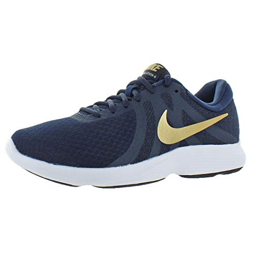 Nike Womens Revolution 4 Athletic Trainer Running Shoes Navy 8.5 Medium (B,M)