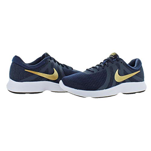 Nike Womens Revolution 4 Athletic Trainer Running Shoes Navy 8.5 Medium (B,M)