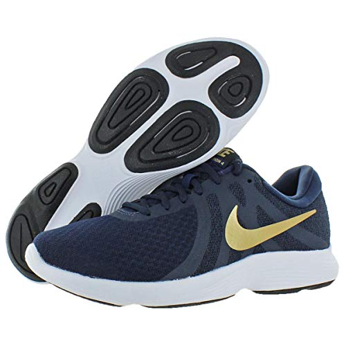 Nike Womens Revolution 4 Athletic Trainer Running Shoes Navy 8.5 Medium (B,M)