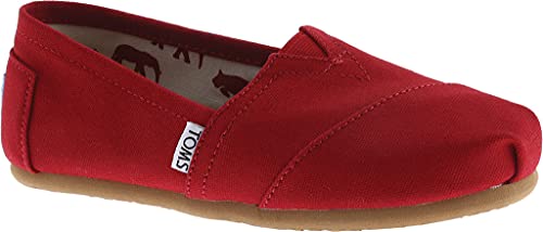 TOMS Women's Classic Alpargata Slip-On Shoe Red Canvas 7.5 M
