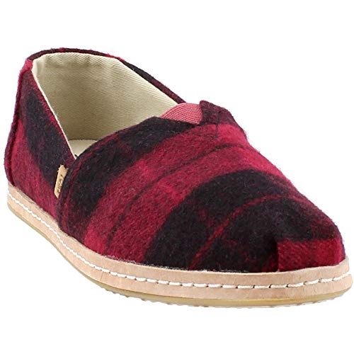 TOMS womens 10012654 flats shoes, Red Plaid, 7 US