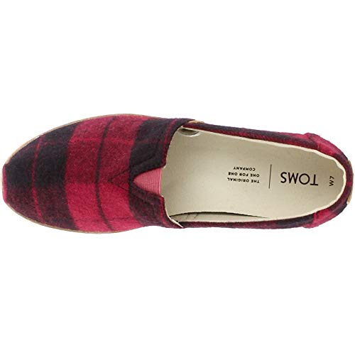 TOMS womens 10012654 flats shoes, Red Plaid, 7 US