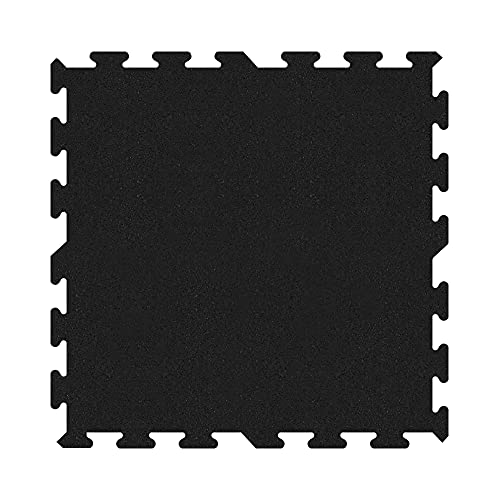 Durable Rubber Floor Tiles for Weight Loss | Black, 1 Center Tile