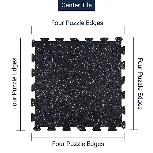Durable Rubber Floor Tiles for Weight Loss | Black, 1 Center Tile