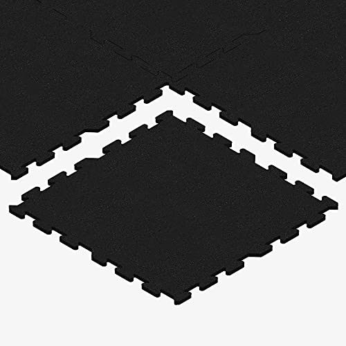 Durable Rubber Floor Tiles for Weight Loss | Black, 1 Center Tile