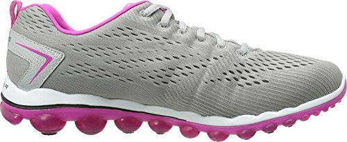 Skechers Sport Women's Skech Air Aim High Fashion Sneaker,Gray Mesh/Pink Trim,7 M US
