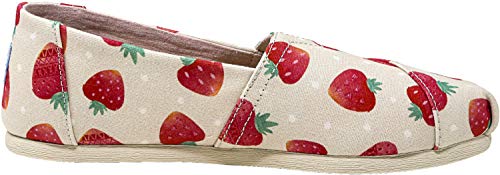 TOMS Women's Classic Canvas Birch Strawberries and Cream Ankle-High Slip-On Shoes - 9M
