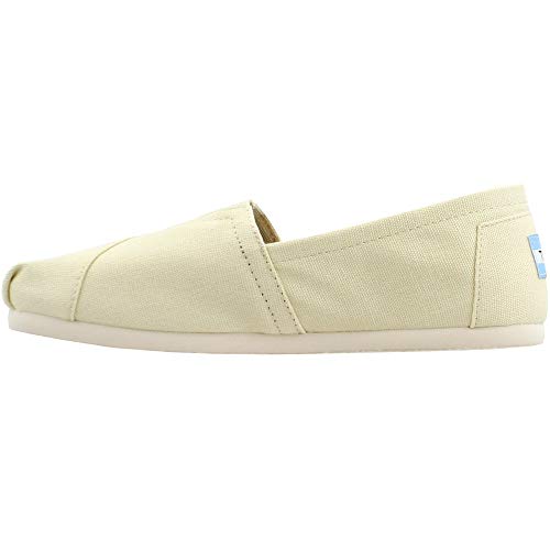 TOMS mens 001001b07-ltbge Natural Canvas Alpargata Flat, Beige, 7.5 US