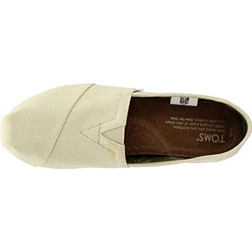 TOMS mens 001001b07-ltbge Natural Canvas Alpargata Flat, Beige, 7.5 US