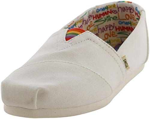 TOMS Womens Classic Canvas Slip On Casual Shoes White 8 Medium (B,M)