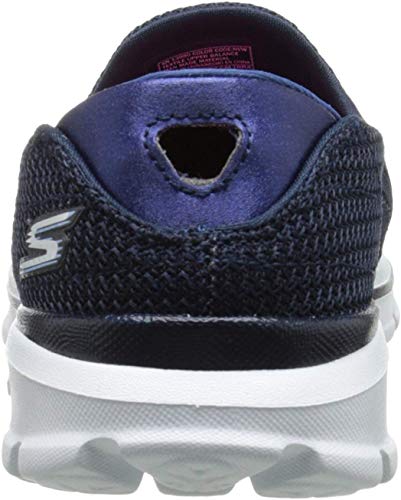 Skechers Performance Women's Go Walk 3 Slip-On Walking Shoe, Navy/White, 7.5 M US