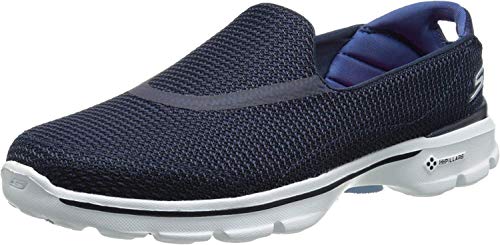 Skechers Performance Women's Go Walk 3 Slip-On Walking Shoe, Navy/White, 7 M US