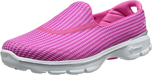 Skechers Performance Women's Go Walk 3 Slip-On Walking Shoe, Hot Pink, 7 M US