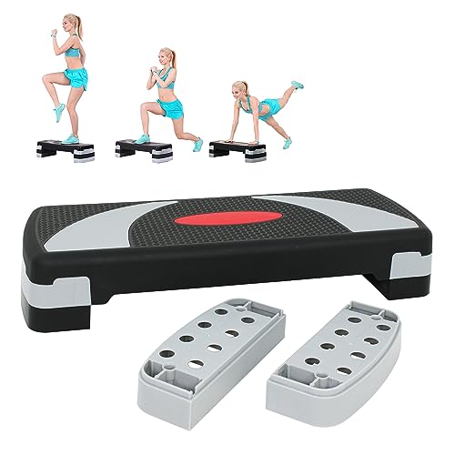 HomGarden 31" Adjustable Workout Aerobic Stepper in Fitness & Exercise Step Platform Trainer Stepper w/Risers Adjust 4" - 6" - 8" (Set of 1)