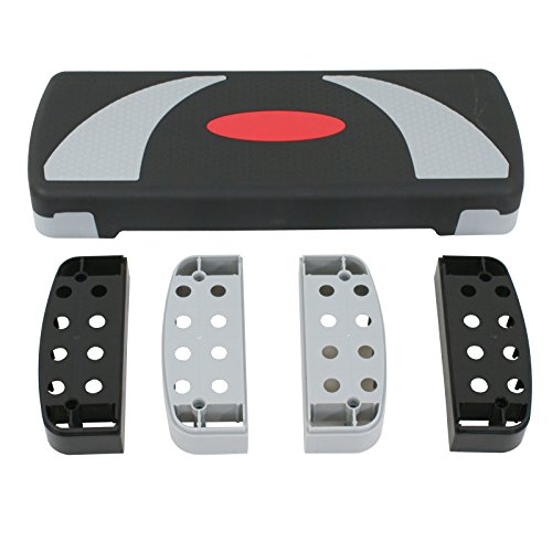 HomGarden 31" Adjustable Workout Aerobic Stepper in Fitness & Exercise Step Platform Trainer Stepper w/Risers Adjust 4" - 6" - 8" (Set of 1)