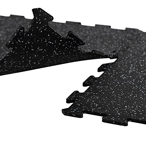 8mm Thick Grey Rubber Interlocking Floor Tiles | Home Gym, Basement, Shed