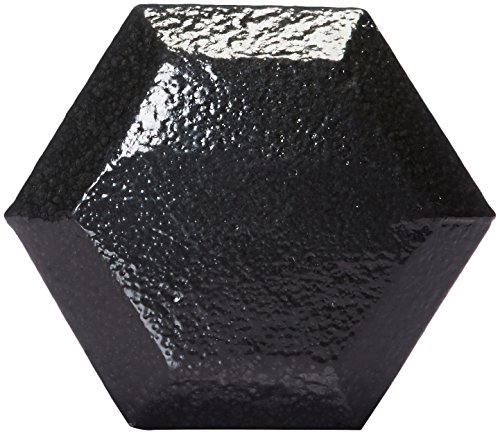 Amazon Basics Cast Iron Hex Dumbbell Weight, 14.2 x 6.9 x 6 Inches, 60 Pounds, Black
