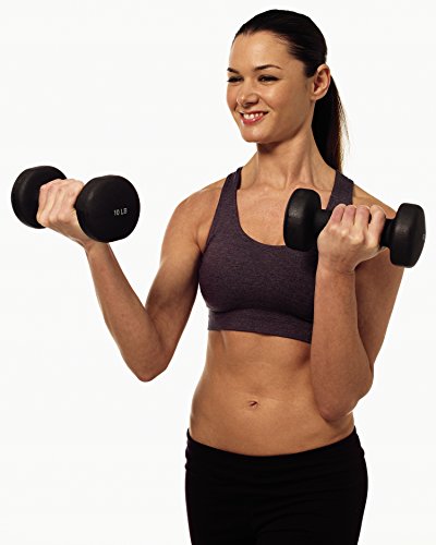 Valeo 10-Pound Pair Non-Slip Neoprene Hand Weights For Fitness Training, Includes Exercise Wall Chart