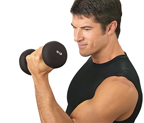 Valeo 10-Pound Pair Non-Slip Neoprene Hand Weights For Fitness Training, Includes Exercise Wall Chart