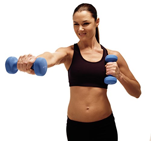 Valeo 5-Pound Pair Non-Slip Neoprene Hand Weights For Fitness Training, Includes Exercise Wall Chart