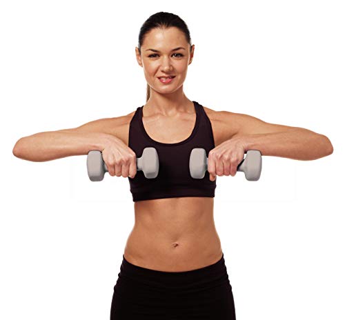 Valeo Fitness 8lb Neoprene Hand Weights for Fitness Training, Grey, 8 lb