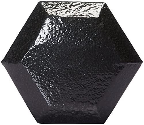 Amazon Basics Cast Iron Hex Dumbbell Weight, 10 x 4 x 3.5 Inches, 15 Pounds, Black