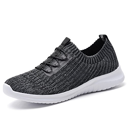 TIOSEBON Women's Lightweight Casual Walking Athletic Shoes Breathable Running Slip-On Sneakers for Jogging Workout 9 US Deep Gray