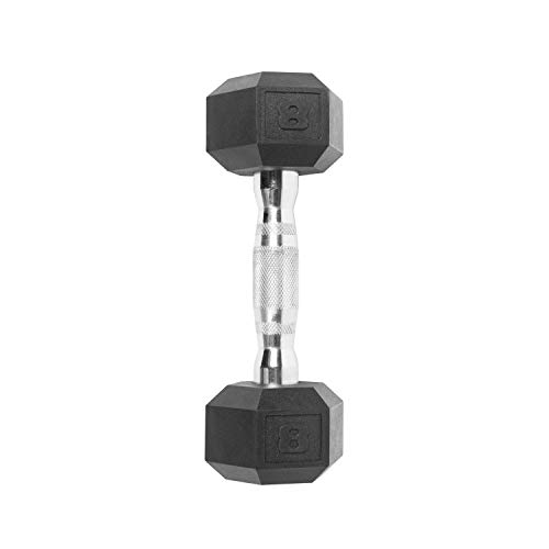 CAP Barbell SDP-008 Color Coated Hex Dumbbell, Black, 8 pound, Single