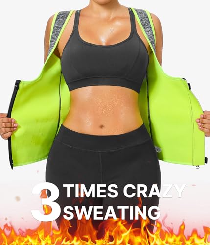 GAODI Women Waist Trainer Vest Slim Corset Workout Sweat Tank Top Zipper Compression Shirt Sauna Suit Body Shaper
