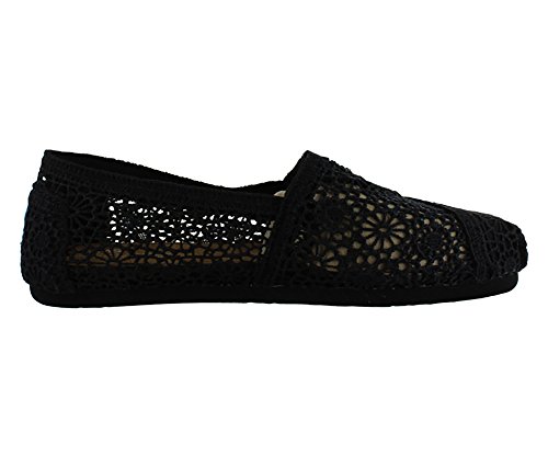 TOMS Women's Crochet Classics Black Morocco Loafers & Slip-Ons Shoe 5