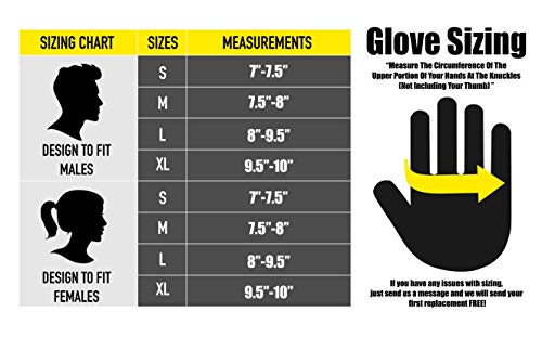 Weight Lifting Gloves for Women & Men - Barehand Gloves with Neoprene Wrist Wraps -Workout Gloves with Anti-Slip Rubber Palm -Gym Gloves for Lifting, Rowing & Cross Training Fitness (Black/Yellow, M)