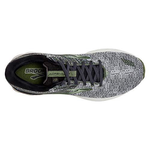 Brooks Mens Adrenaline GTS 19 Running Shoe - Black/Green/Grey - D - 10.0