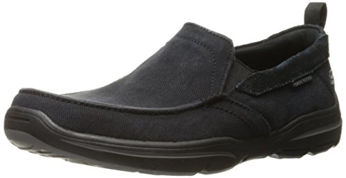 Skechers USA Men's Harper Delen Slip-On Loafer,Black Canvas,7 M US