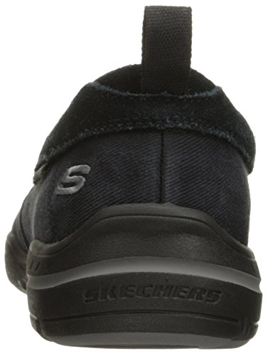 Skechers USA Men's Harper Delen Slip-On Loafer,Black Canvas,7 M US