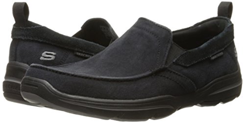 Skechers USA Men's Harper Delen Slip-On Loafer,Black Canvas,7 M US