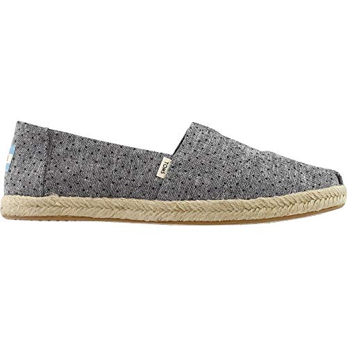 TOMS Alpargata Espadrille Black Tiny Chambray 10013523 Women's Size 8.5