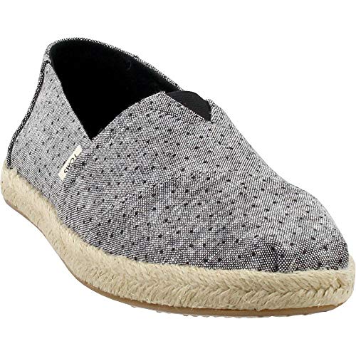 TOMS Alpargata Espadrille Black Tiny Chambray 10013523 Women's Size 8.5
