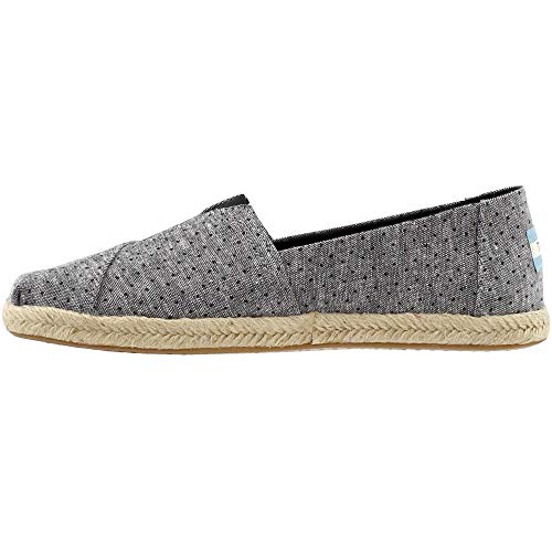 TOMS Alpargata Espadrille Black Tiny Chambray 10013523 Women's Size 8.5