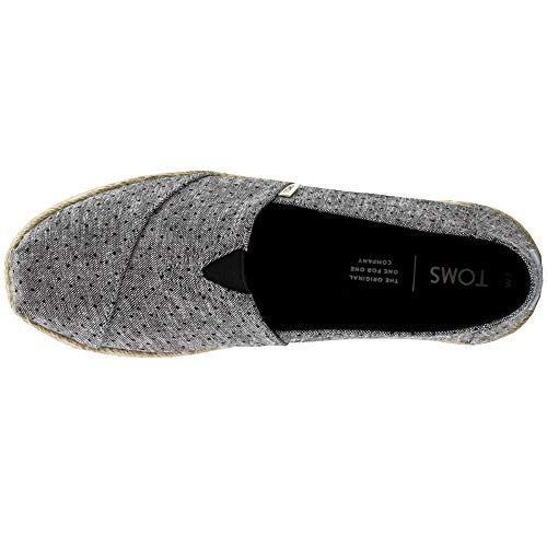 TOMS Alpargata Espadrille Black Tiny Chambray 10013523 Women's Size 8.5