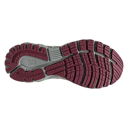 Brooks Womens Adrenaline GTS 19 Running Shoe - Grey/White/Fig - B - 8.0