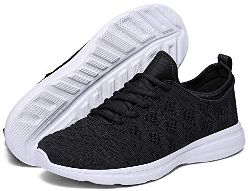 Joomra Women Gym Sneakers Casual Summer School Girls Ladies Lightweight Fashion Walking Workout Shopping Running Sport Athletic Tennis Shoes Black Size 6.5