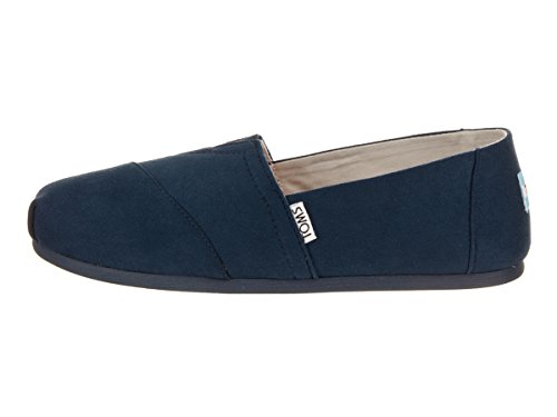 TOMS Navy Microfiber Women's Classics Slip-on Shoes (6)