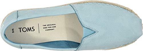TOMS womens Alpargata on Rope loafers shoes, Pastel Turquoise Nubuck Rope, 6 US