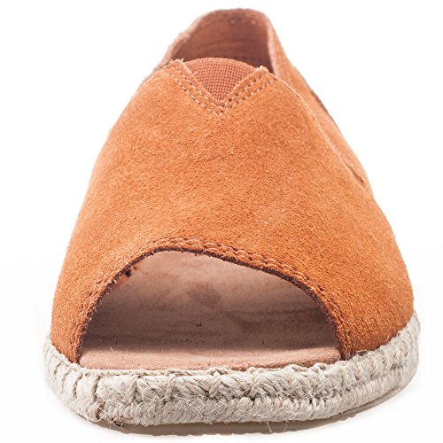 TOMS Alpargata Open Toe Cognac Suede 6